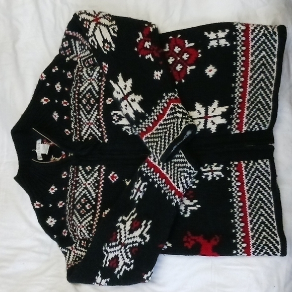 VINTAGE Le Moda 100% Wool Full Zip Sweater Coat, Size Small - Picture 5 of 8